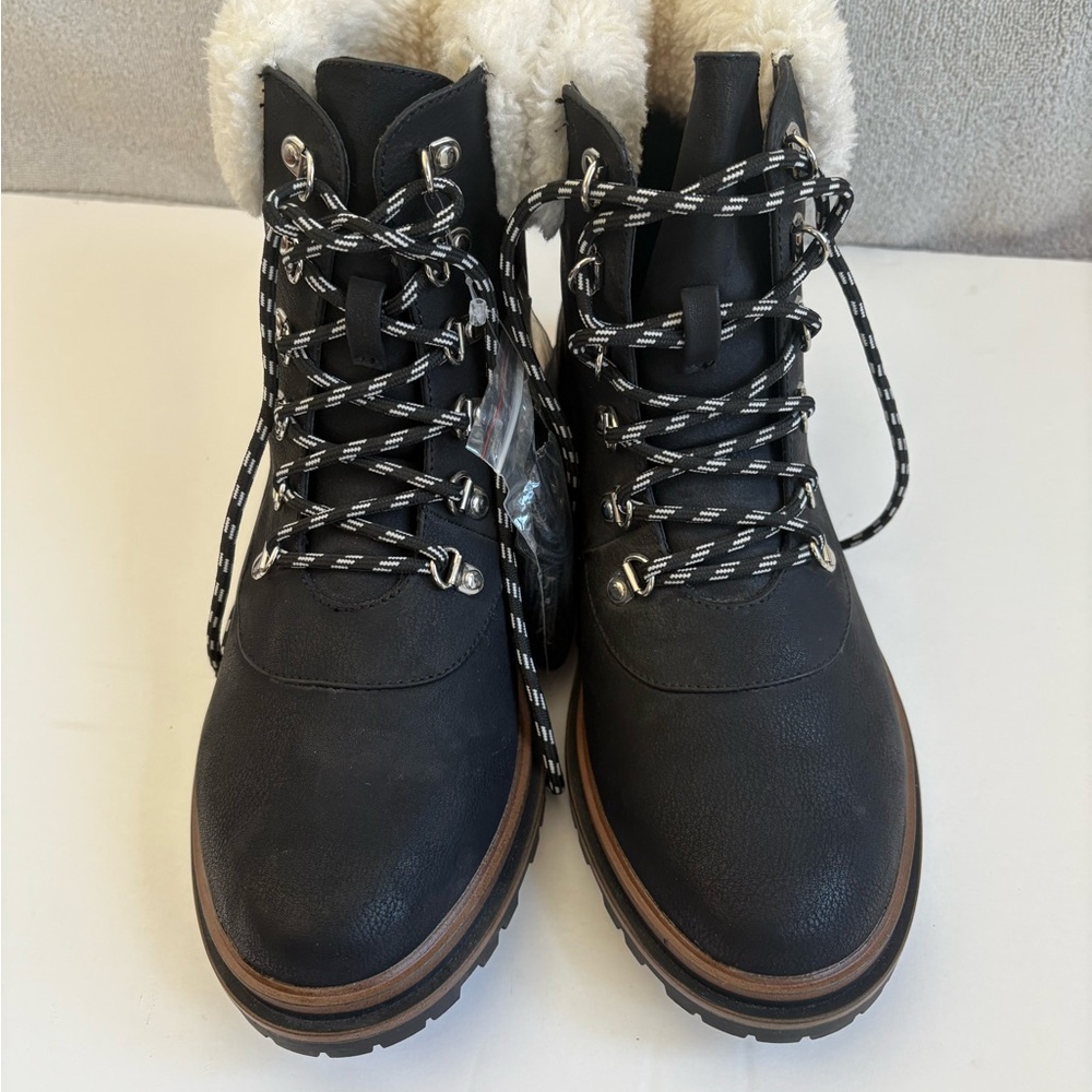 Torrid Black Winter Rain Boots with Fuzzy Collar